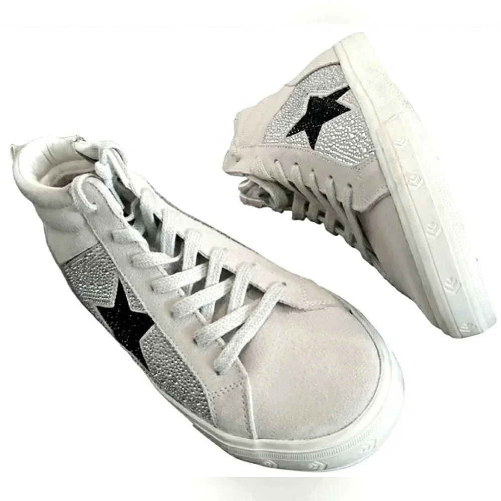 New V H 11 Spring Bling Star Leather Skater High-Top Rocker Sneaker